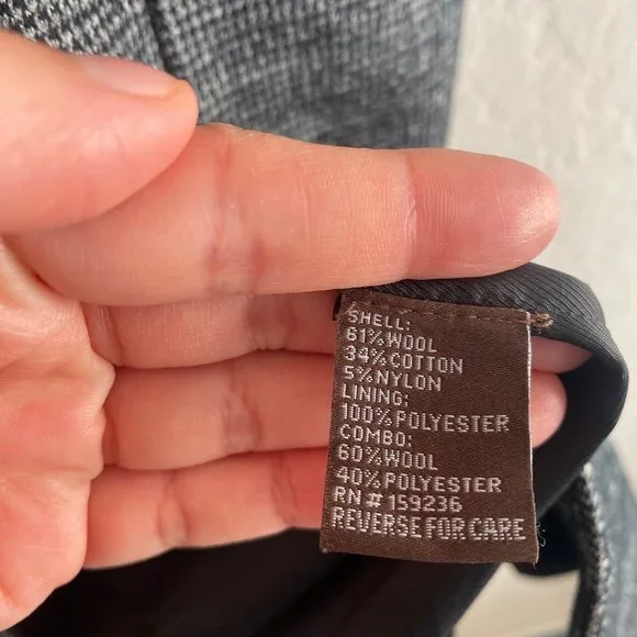 J Mclaughlin Womens Houndstooth Vest Blazer Wool Blend Size XS Sleeveless Long - Picture 10 of 11